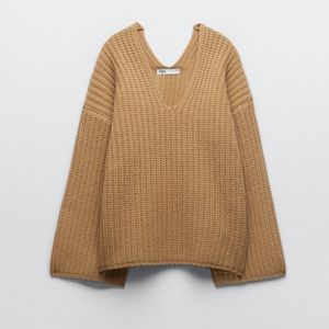 NWT Zara 100% WOOL V-NECK SWEATER